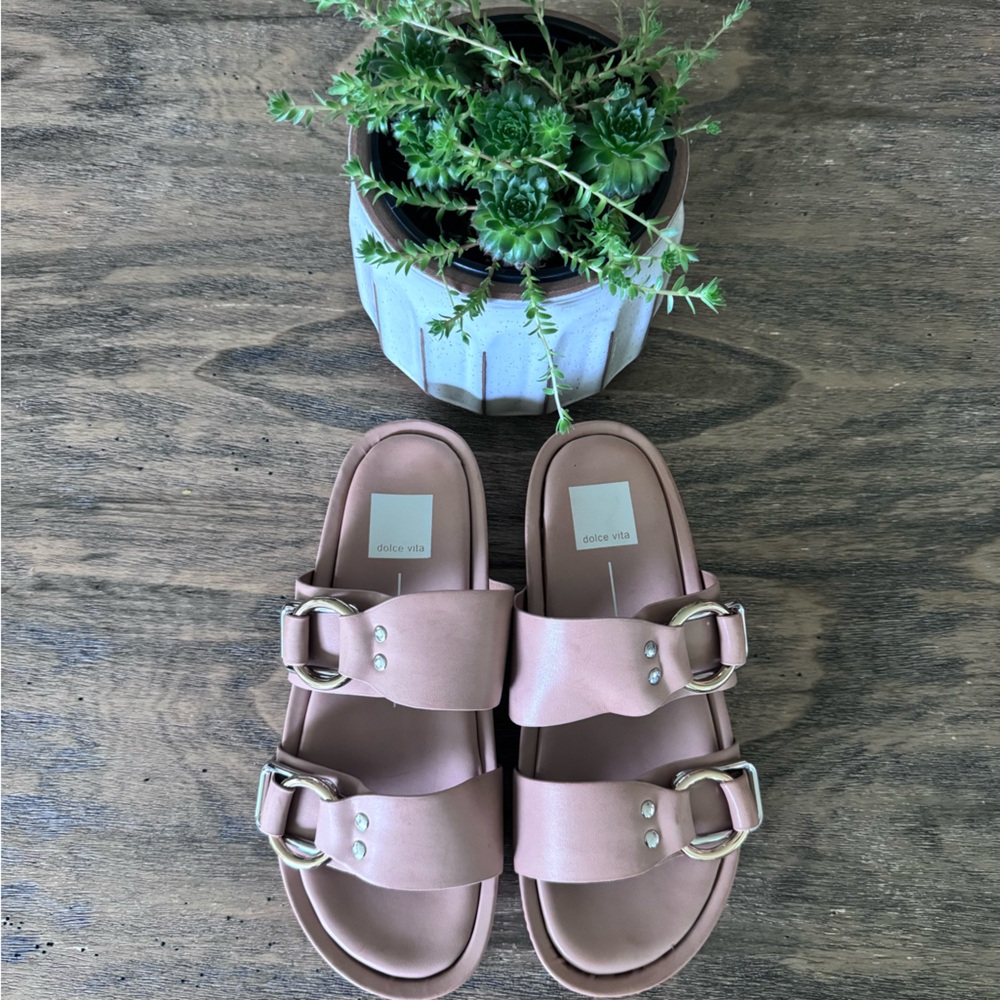 Dolce Vita Cici Blush Platform Slides 7.5
